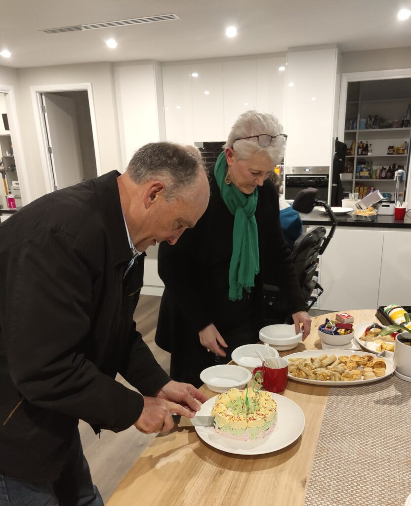 Kym and Gail are helping themselves to food